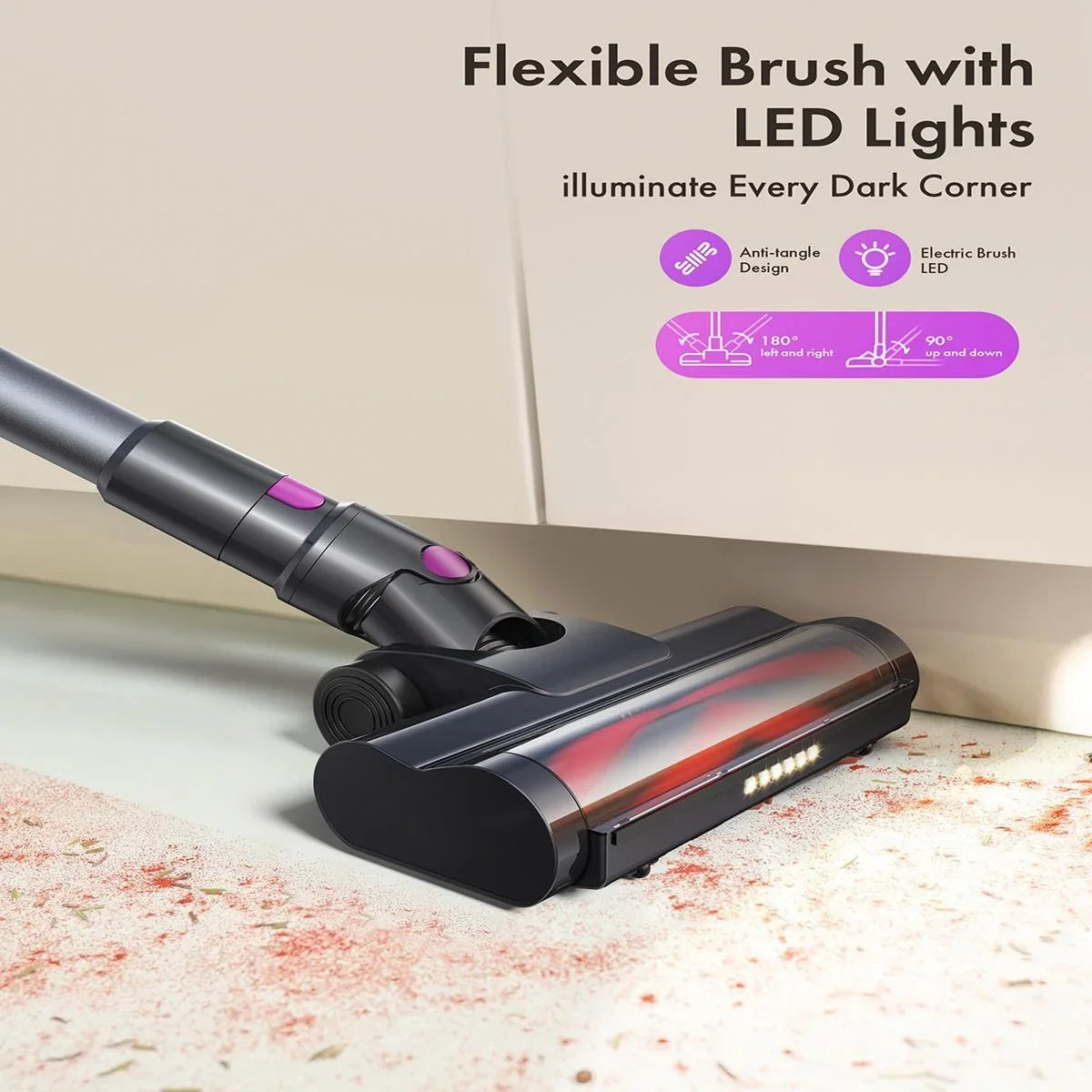 Homeika Cordless Stick Vacuum – 23KPa Suction, 48min Battery